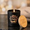 Matzwarte Theelichthouder met Kersttafereel Matzwarte Theelichthouder met Kersttafereel