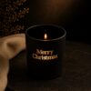 Matzwarte Theelichthouder met Merry Christmas Matzwarte Theelichthouder met Merry Christmas